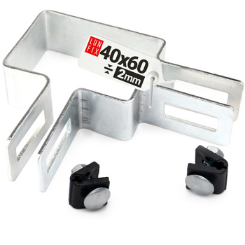 Příchytka plotového panelu rohová 40x60mm stříbrná