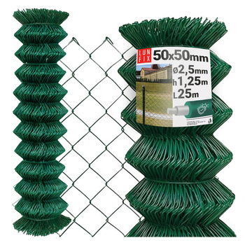 Zelené pletivo 125cm 50x50 fi 2,5mm pozinkované poplastované role 25m