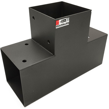 Spojka trámů T 100x100mm čtvercová podpora 3 konce