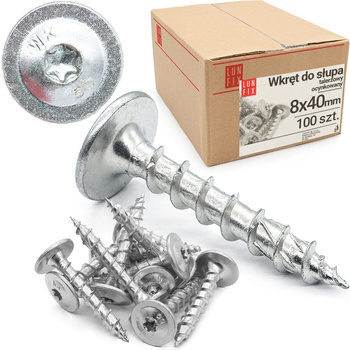 Talířový vrut 8x40 na kotevní patku 100ks.