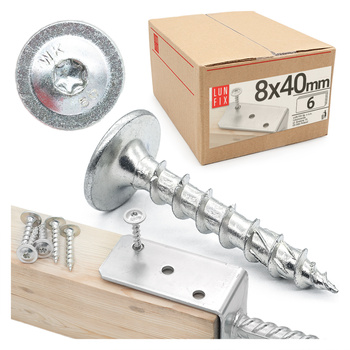 Talířový vrut 8x40 na kotevní patku 6ks.