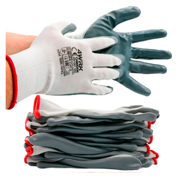 Pracovní rukavice nitrilové 8 M 12 párů