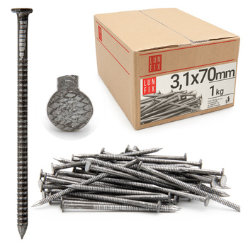 Vroubkované hřebíky 3,1x70 mm černé 1 kg