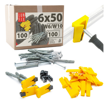 Držák  na omítkovou lištu 100 ks sada s hmoždinkami