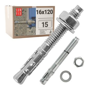 Kotva do betonu M16 120mm rozpěrná 15ks.
