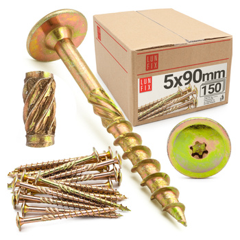 Tesařský talířový vrut 5x90 do dřeva WKCP 150ks.