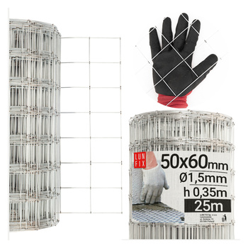 Armovací pletivo oko 50x60 drát1,5mm výška 35cm role 25m