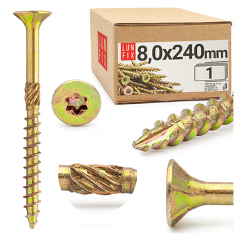 Tesařský vrut se zápustnou hlavou 8x240 1ks.