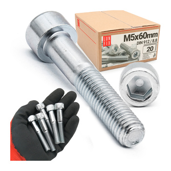 Šroub s válcovou hlavou M5x60 vnitřní šestihran DIN912 třída 8,8 20ks