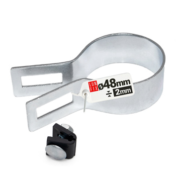 Příchytka plotového panelu koncová fi48 mm stříbrná