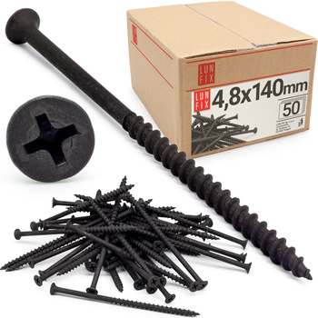 Vruty do sádrokartonu 4,8x140 do dřeva 50ks.