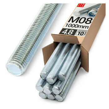 Závitová tyč M8 pozinkovaná 1000 mm 4.8 10ks.