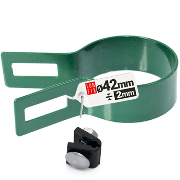 Příchytka plotového panelu koncová fi42 mm zelená