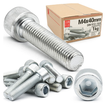 Šroub s válcovou hlavou M4x40 vnitřní šestihran DIN912 třída 8,8 1kg