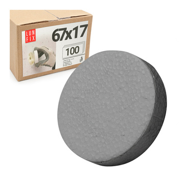 Zátka polystyrenová grafitová 67 mm 100ks.