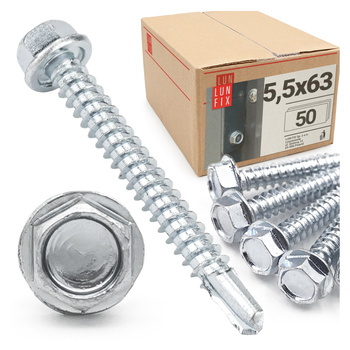 Samovrtný šroub 5,5x63 šestihranný DIN7504K pozinkovaný 50ks.