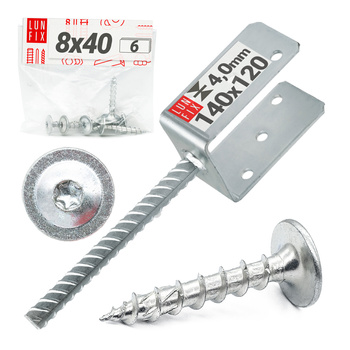 Kotevní patka s týčí do betonu 140mm + šrouby