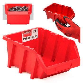 Kontejner na nářadí červený 198x118x84mm