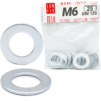 Plochá podložka M6 pozinkovaná DIN 125 25ks