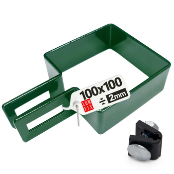 Příchytka plotového panelu koncová 100x100mm zelená