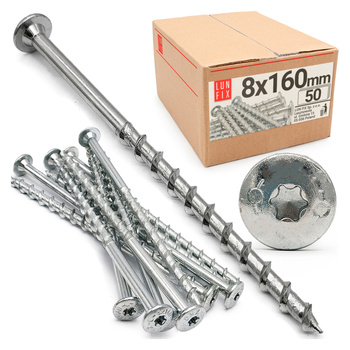 Vruty na beton 8x160 s talířovou hlavou TX30  50 kusů