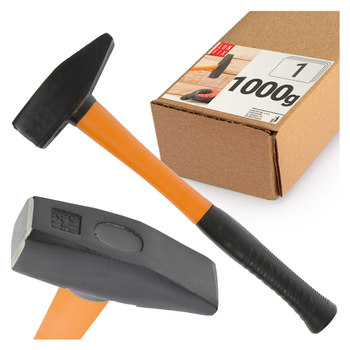 Zámečnické kladivo 1000g 1kg stavební kladivo se sklolaminátovou násadou