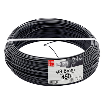 Napínací drát šedý pozinkovaný povlečený PVC 3,6 mm 450 m