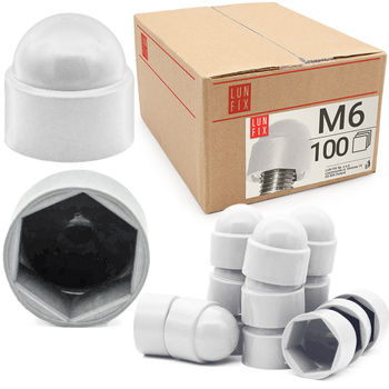 Krytka pro šrouby a matice se šestihrannou hlavou M6/10 bílá 100 ks