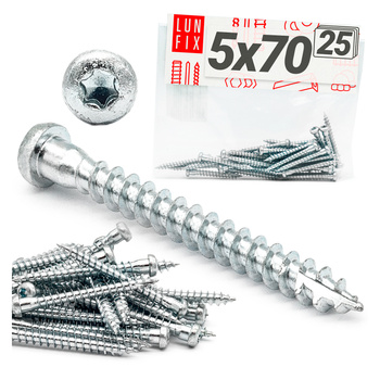 Tesařské vruty ANCHOR pro tesařské spoje 5x70 25ks.