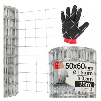 Armovací pletivo oko 50x60 drát1,5mm výška 50cm role 25m