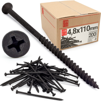 Vruty do sádrokartonu 4,8x110 do dřeva 200ks.