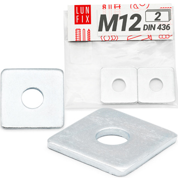 Pozinkovaná čtyřhranná podložka M12 40x40x3,5 mm (2 ks)