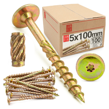 Tesařský talířový vrut 5x100 do dřeva WKCP 100ks.