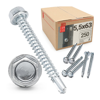Samovrtný šroub 5,5x63 šestihranný DIN7504K pozinkovaný 250ks.