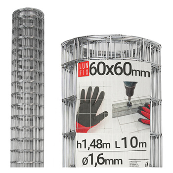Svařované pletivo pozinkované role 10m oko 60x60 drát 1,6 mm výška 1,5m