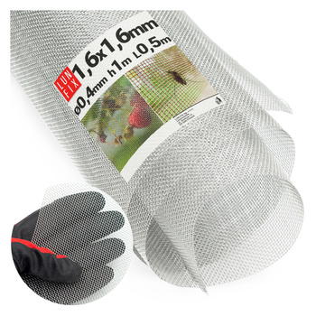 Pozinkované tkané pletivo oko 1,6x1,6mm fi0,4mm h1m 0,5m2