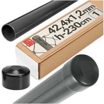 Plotový sloupek kulatý fi 42 tl. 1,2mm 2,3m 230cm grafitový