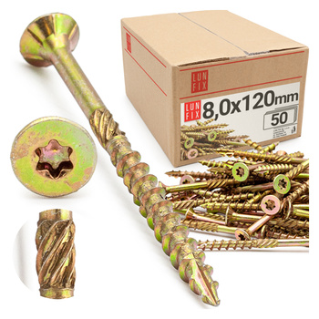 Tesařské vruty se zápustnou hlavou 8x120 TORX do dřeva 50ks