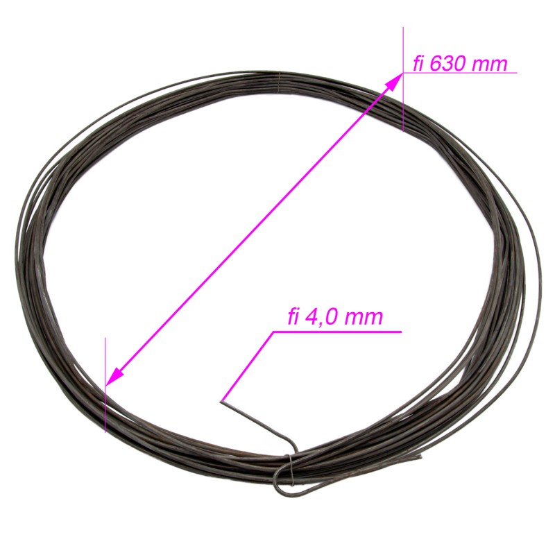 Drut wiązałkowy fi4mm czarny żarzony miękki 50m