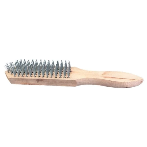 Ruční dřevěný drátěný kartáč 4 řady 27 cm