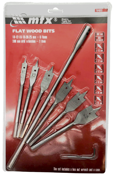 Wiertła łopatkowe do drewna 10-12-16-18-20-25mm