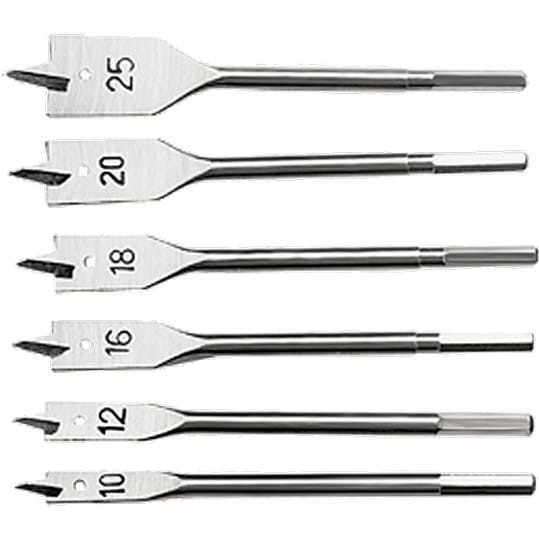 Wiertło łopatkowe do drewna zestaw 10-25mm 6 elementów