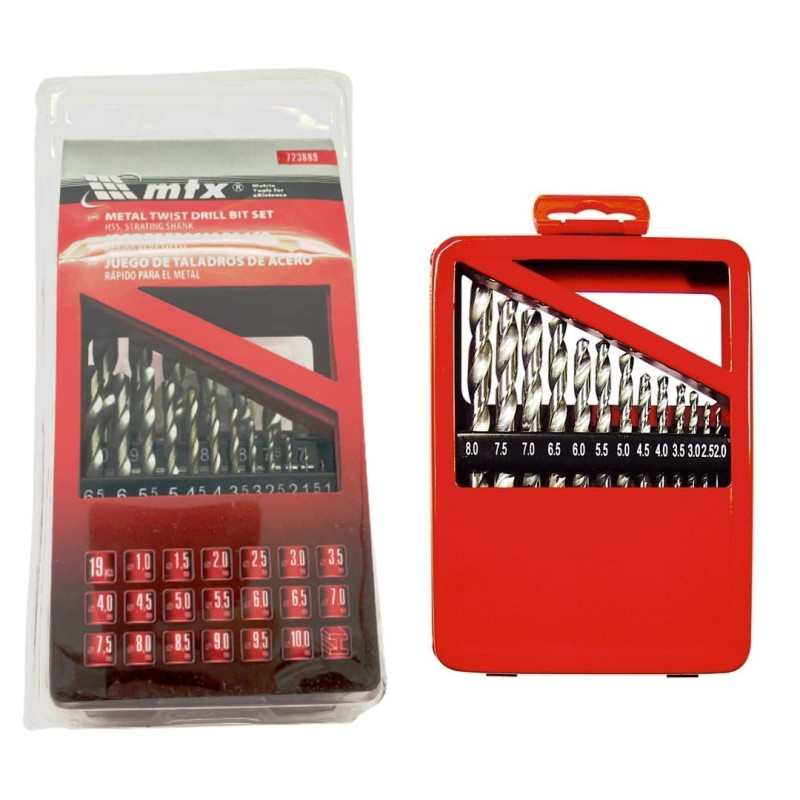 Wiertło metal zestaw 19szt. 1do10 cylin MTx 723889