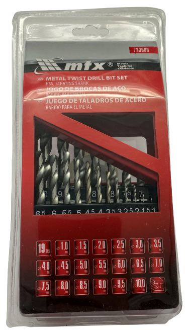 Wiertło metal zestaw 19szt. 1do10 cylin MTx 723889