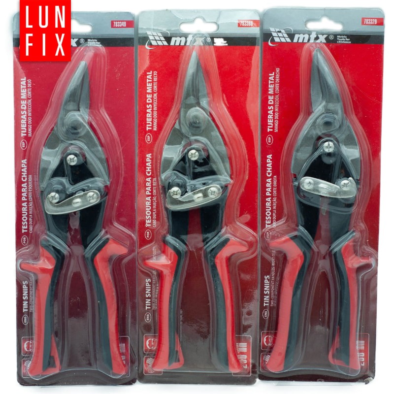 Nożyce do cięcia blachy i metalu 250mm LEWE PRAWE PROSTE 3szt