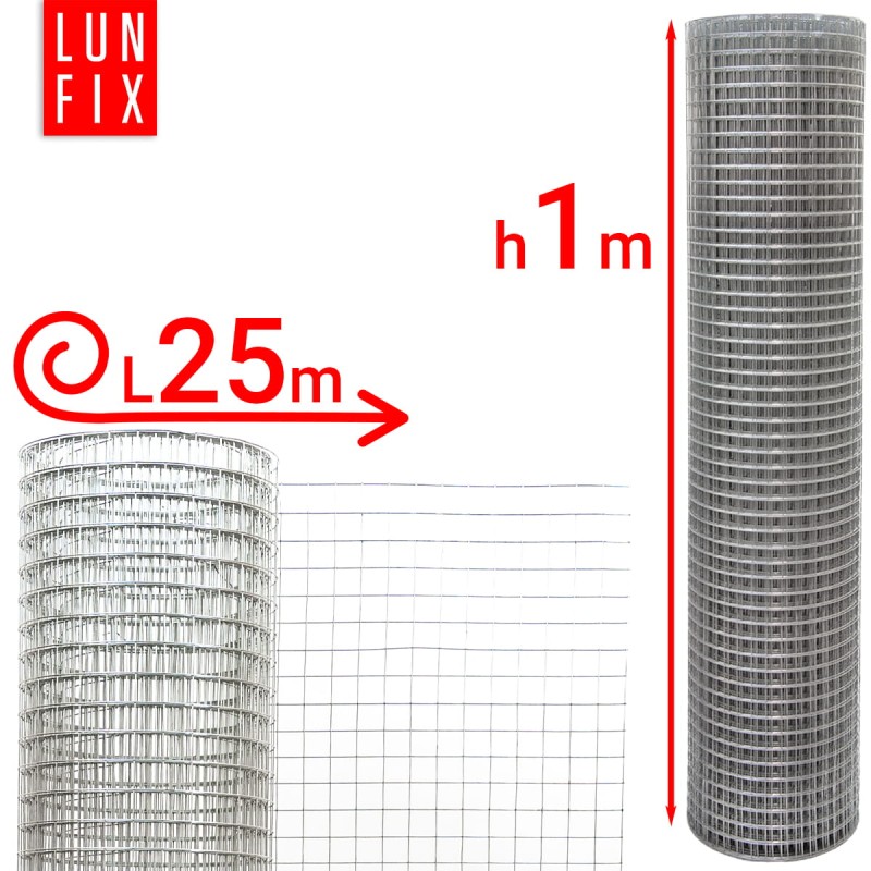 Siatka ogrodzeniowa ocynkowana 100cm 19x19 fi 1,4mm LUNBERG zgrzewana 25mb