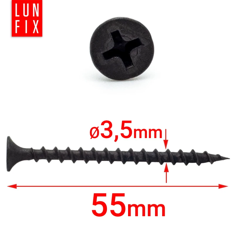 Vruty do sádrokartonu 3,5x55 do dřeva 1kg