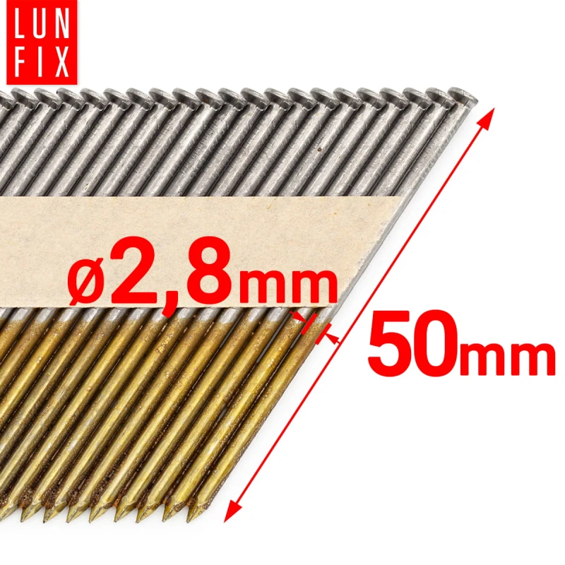 Hřebíky do hřebíkovačky 50mm 2,8x50 2'' hladké na papíře černé 4000ks.