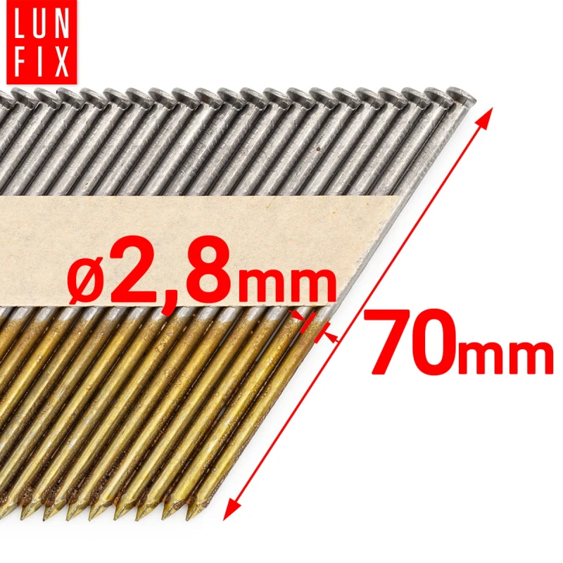 Hřebíky do hřebíkovačky 70mm 2,8x70 hladké na papíře černé 3000ks.