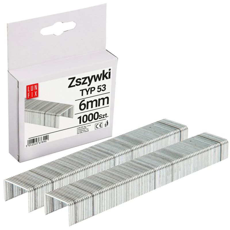 Čalounické sponky 6mm pro sešívačku typ 53 1000ks.